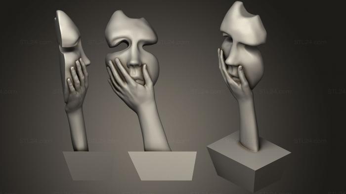 Mask (Shocked woman, MS_0279) 3D models for cnc